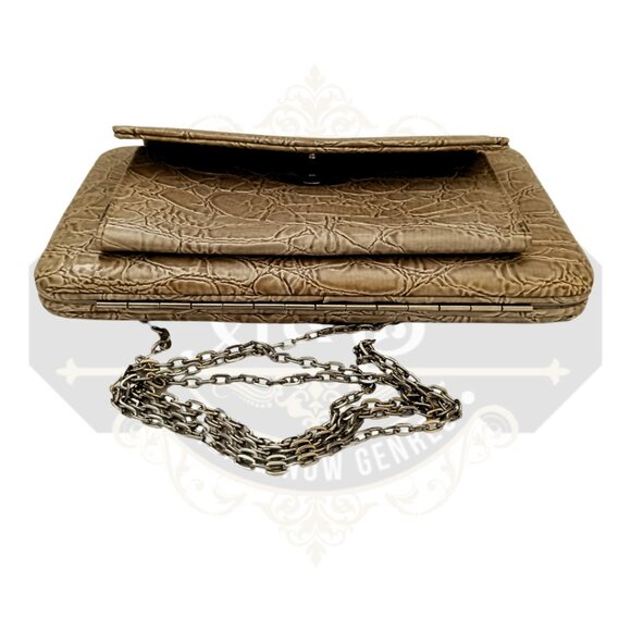 Vintage Sexy Sleek Slim Long Removeable Chain Faux Crocodile Skin Wallet. - Picture 2 of 14